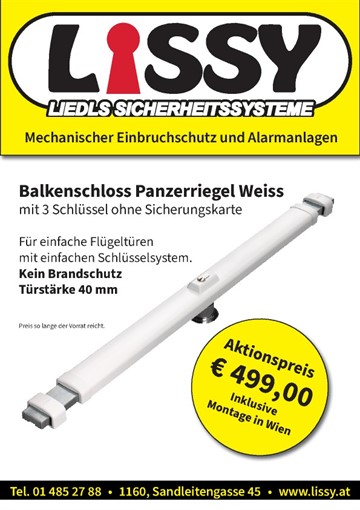 Bild zu Newsbeitrag Balkenschloss inklusive Montage in Wien – nur 499,00 €