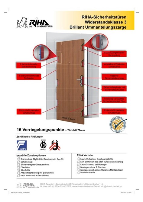 Bild zu Produktseite Sicherheitstüre  lt. Ö-Norm B5338 RC3  