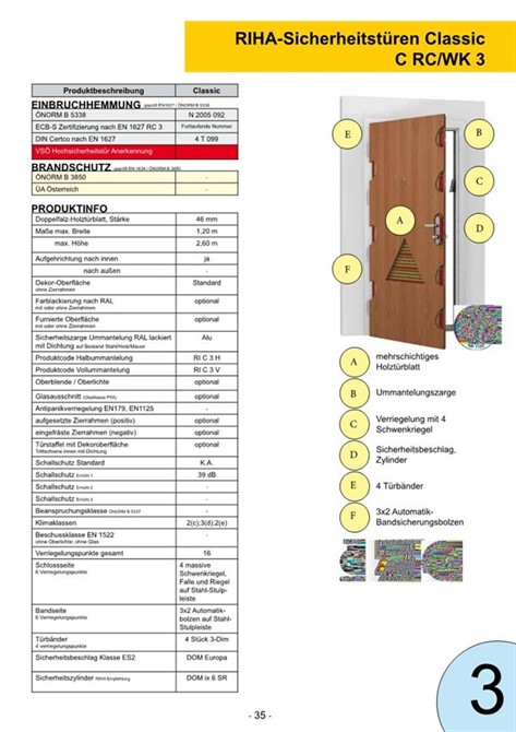 Bild zu Produktseite Sicherheitstüre  lt. Ö-Norm B5338 RC3  